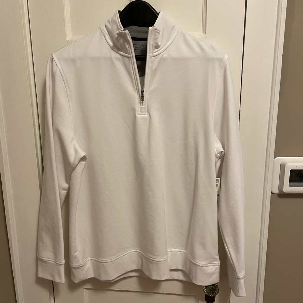 White Club Room Quarter Zip Pullover